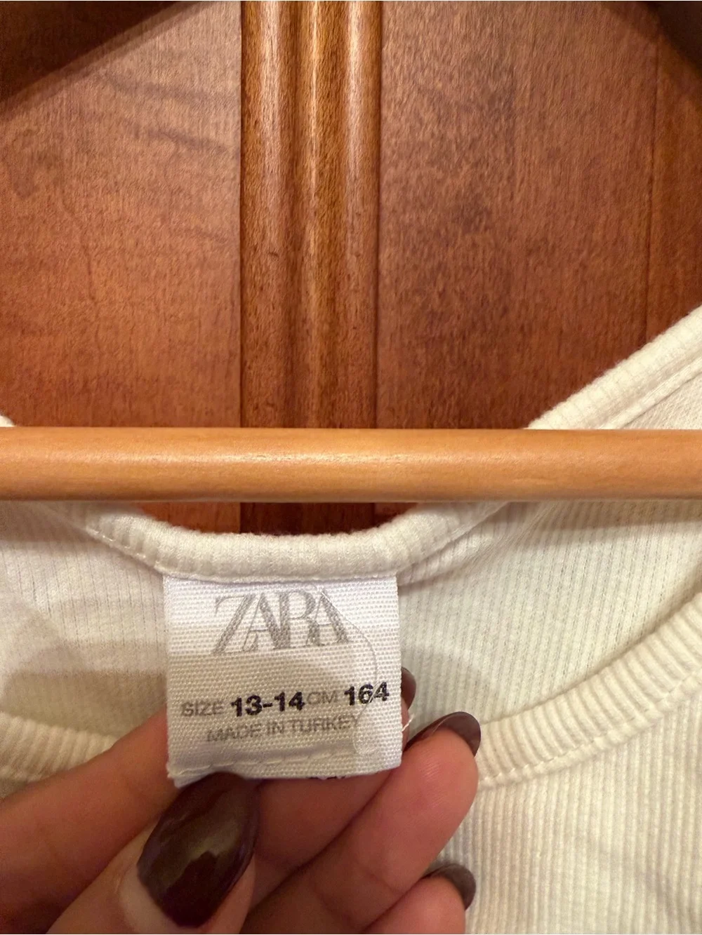 Zara Cream Tank Top with Green Logo for Kids